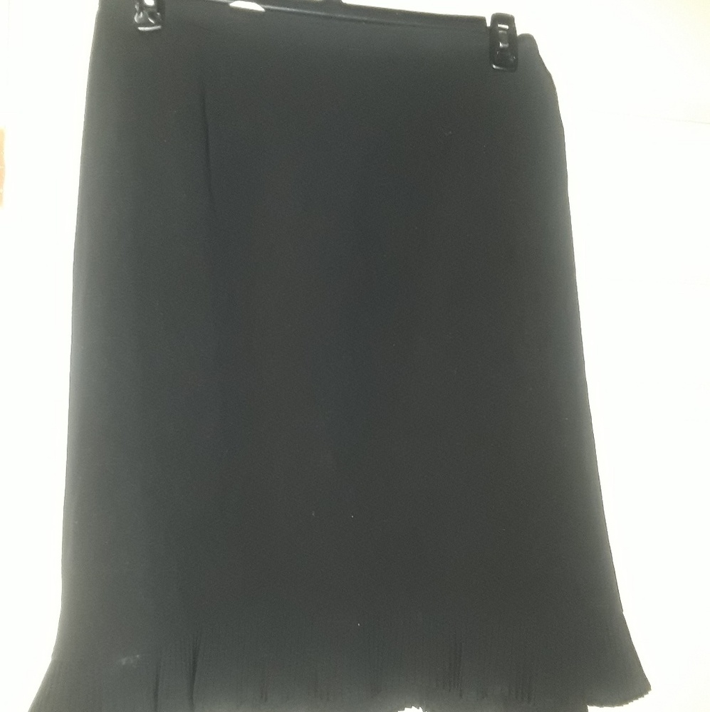 Avenue Black Skirt w/ Flirty Pleated Hem
